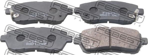 Febest 0501-DEF - Brake Pad Set, disc brake autospares.lv