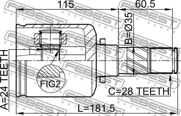 Febest 0511-MZ5ATLH - Joint Kit, drive shaft autospares.lv