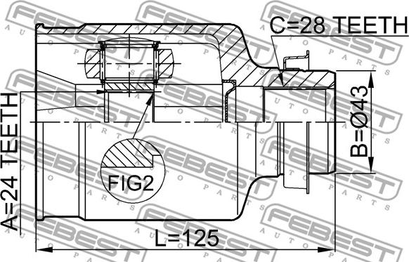 Febest 0511-MZ5ATRH - Joint Kit, drive shaft autospares.lv