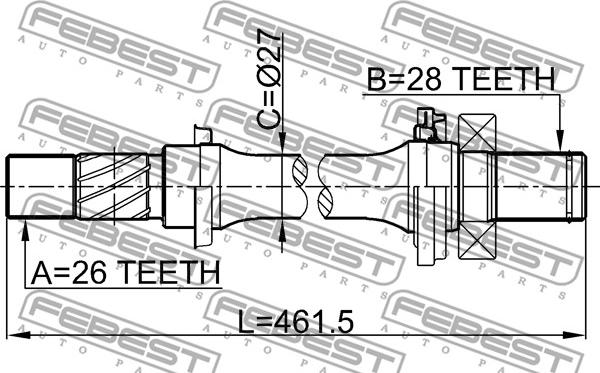 Febest 0512-M316AT - Drive Shaft autospares.lv