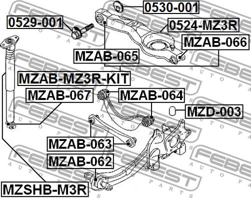 Febest MZAB-062 - Bush of Control / Trailing Arm autospares.lv