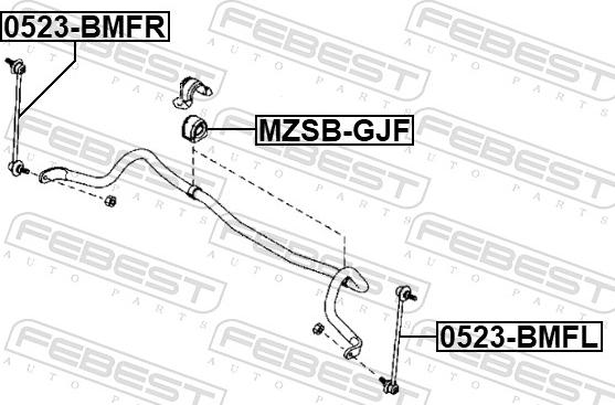 Febest 0523-BMFR - Rod / Strut, stabiliser autospares.lv