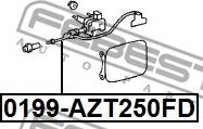 Febest 0199-AZT250FD - Hinge, fuel tank filler flap autospares.lv