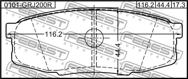 Febest 0101-GRJ200R - Brake Pad Set, disc brake autospares.lv