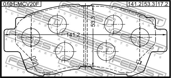 Febest 0101-MCV20F - Brake Pad Set, disc brake autospares.lv