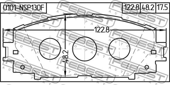 Febest 0101-NSP130F - Brake Pad Set, disc brake autospares.lv