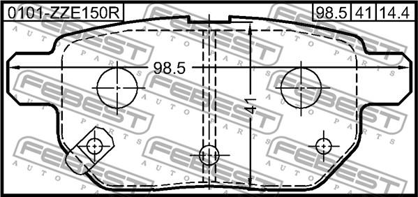 Febest 0101-ZZE150R - Brake Pad Set, disc brake autospares.lv