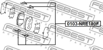 Febest 0103-NRE180F - Accessory Kit for disc brake Pads autospares.lv