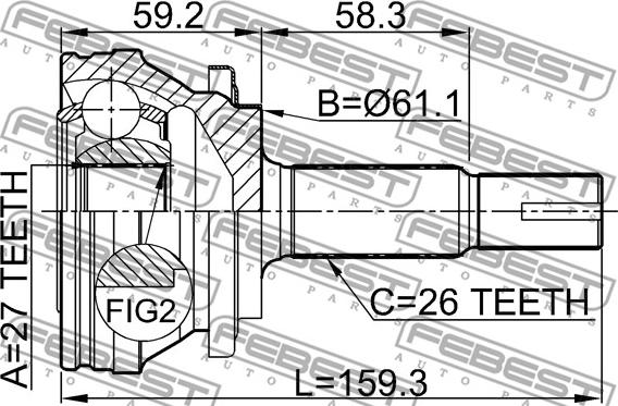 Febest 0110-ACA30 - Joint Kit, drive shaft autospares.lv