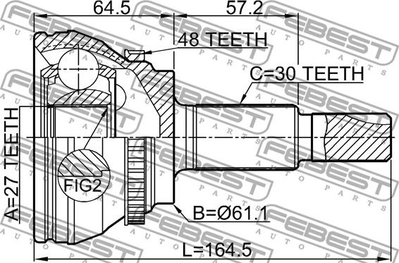 Febest 0110-GSU45A48 - Joint Kit, drive shaft autospares.lv