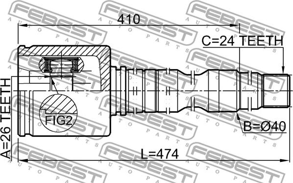 Febest 0111-ACV40RH - Joint Kit, drive shaft autospares.lv