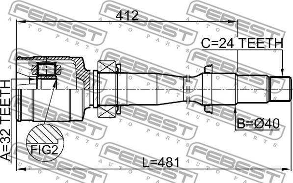 Febest 0111-ASV50RH - Joint Kit, drive shaft autospares.lv