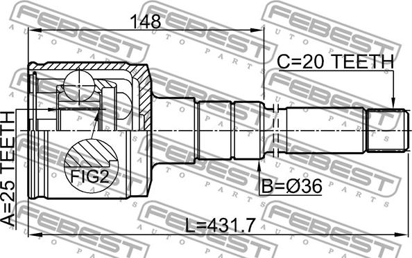 Febest 0111-ST215RH - Joint Kit, drive shaft autospares.lv