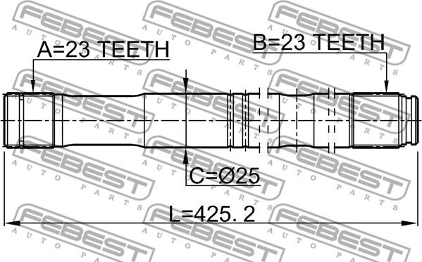 Febest 0112-ZZT251LH - Drive Shaft autospares.lv