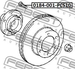 Febest 0184-001-PCS10 - Stud, wheel hub autospares.lv