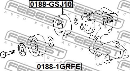 Febest 0188-GSJ10 - Pulley, v-ribbed belt autospares.lv