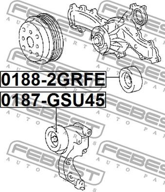 Febest 0187-GSU45 - Pulley, v-ribbed belt autospares.lv
