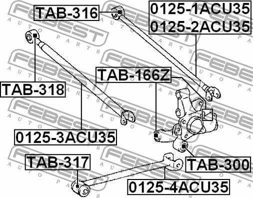 Febest TAB-166Z - Bush of Control / Trailing Arm autospares.lv
