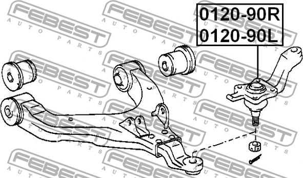 Febest 0120-90L - Ball Joint autospares.lv