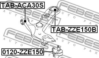 Febest TAB-ZZE150B - Bush of Control / Trailing Arm autospares.lv