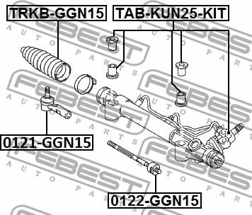 Febest 0122-GGN15 - Inner Tie Rod, Axle Joint autospares.lv