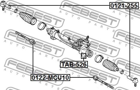 Febest 0122-MCU10 - Inner Tie Rod, Axle Joint autospares.lv