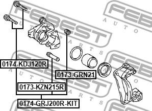 Febest 0174-GRJ200R-KIT - Guide Bolt, brake caliper autospares.lv