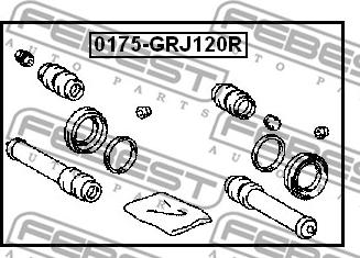 Febest 0175-GRJ120R - Repair Kit, brake caliper autospares.lv