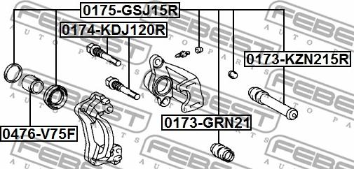 Febest 0173-GRN21 - Bellow, brake caliper guide autospares.lv