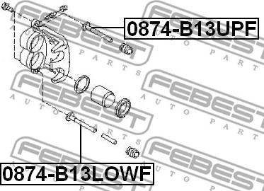 Febest 0874-B13LOWF - Guide Bolt, brake caliper autospares.lv