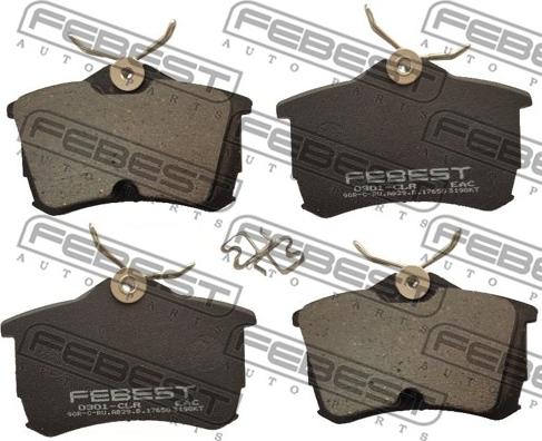 Febest 0301-CLR - Brake Pad Set, disc brake autospares.lv