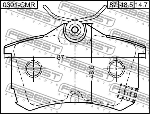 Febest 0301-CMR - Brake Pad Set, disc brake autospares.lv