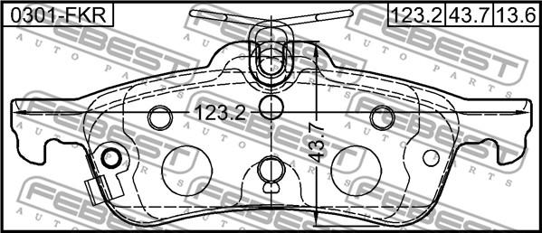 Febest 0301-FKR - Brake Pad Set, disc brake autospares.lv