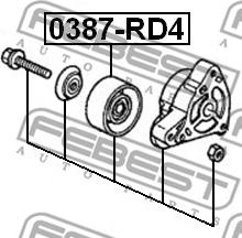 Febest 0387-RD4 - Pulley, v-ribbed belt autospares.lv