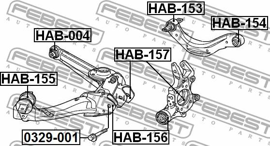 Febest HAB-154 - Bush of Control / Trailing Arm autospares.lv