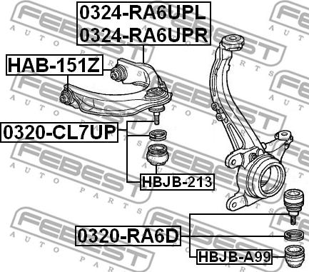 Febest 0324-RA6UPR - Track Control Arm autospares.lv