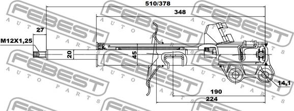 Febest 02666609FR - Shock Absorber autospares.lv