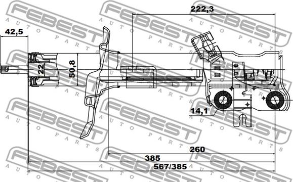 Febest 02660802FL - Shock Absorber autospares.lv