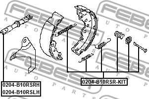 Febest 0204-B10RSLH - Adjuster, drum brake autospares.lv