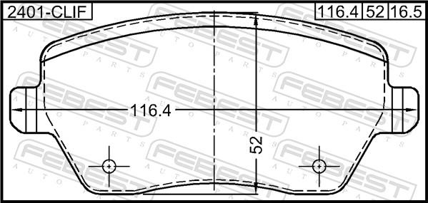 Febest 0201-E11F - Brake Pad Set, disc brake autospares.lv