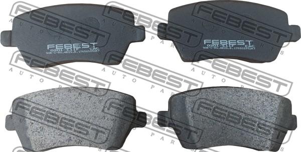 Febest 0201-E11F - Brake Pad Set, disc brake autospares.lv