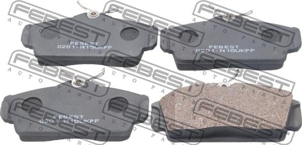 Febest 0201-N16UKPF - Brake Pad Set, disc brake autospares.lv