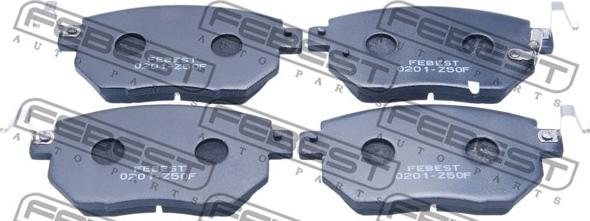 Febest 0201-Z50F - Brake Pad Set, disc brake autospares.lv