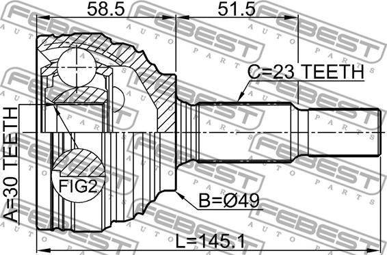 Febest 0210-G15RA - Joint Kit, drive shaft autospares.lv