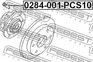 Febest 0284-001-PCS10 - Stud, wheel hub autospares.lv