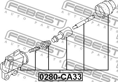 Febest 0280-A33 - Slave Cylinder, clutch autospares.lv