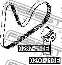 Febest 0287-J10E - Pulley, v-ribbed belt autospares.lv