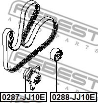 Febest 0287-JJ10E - Pulley, v-ribbed belt autospares.lv