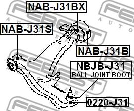 Febest NAB-J31S - Bush of Control / Trailing Arm autospares.lv