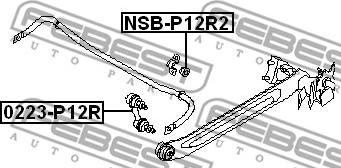 Febest 0223-P12R - Rod / Strut, stabiliser autospares.lv